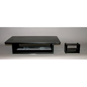 TV and DVD Swivel Stand, Black (25W x 14D x 5-1 2H) with free Remote Control Organizer by Woodform