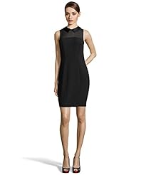 Illusion Sheer Sleeveless Natural   Waistline Chiffon/Crepe/Faux-Leather  Dress