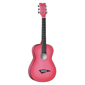Dean Playmate Mini Acoustic Guitar, Pinkburst with Gig Bag, 3/4-Size