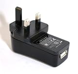 TIG - Universal BLACK 3 PIN 1000mA USB Power Adapter Mains Charger UK wall plug for MP3 / Players / iPone / iPod / Mobile / Phones / PDA and Digital Camera / SatNav + any product that can be charged using a USB cable