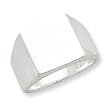 Sterling Silver 14x15mm Solid Back Signet Ring
