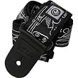 Planet Waves Joe Satriani Nylon Guitar Strap Black/Silver Silver Sketches (Black/Silver Silver Sketches)
