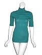 MICHAEL STARS Elbow Slv Turtleneck Top in Jade