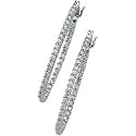 14K White Gold Diamond Hoop Earrings