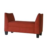Upholstered Microsuede Bench- Cinnamon