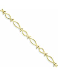 Genuine 14K Yellow Gold Religious Icthus (Fish) Bracelet 7 Inches 4 Grams Of Gold 100% Satisfaction Guaranteed.