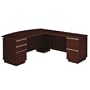 Bush Furniture Milano Right L-Desk 72-Inch Full Ped, Harvest Cherry