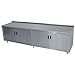 Advance Tabco HF-SS-308 30" x 96" 14 Gauge Enclosed Base Stainless Steel Work Table with Hinged Doors and 1 1/2" Backsplash