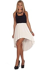 Junior Floral Print Colorblocking Flowy Lace Polyester/Spandex High-Low-Hem Scoop Neck  Dress