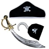 IMAGE OF PIRATES PLAY SET WITH SWORD,HAT AND HOOK POLYBAGGED