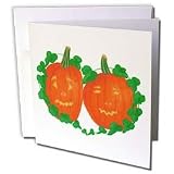 CherylsArt Holidays Halloween - Halloween Pumpkins in Love - Greeting Cards-12 Greeting Cards with envelopes