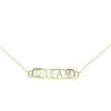 18kt Gold over Sterling Silver Open Bar DREAM 9-10in Adjustable Anklet