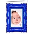 BIRTH ANNOUNCEMENT - blue photo frame - PHOTO CARD Card