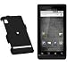 New Solid Black Rubber Texture Motorola Droid A855 Snap on Cell Phone Case