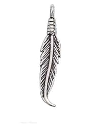 Sterling Silver 18" .8mm Wide Box Chain Necklace With 3D Indian Eagle Feather Animal Pendant