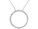 Diamond Circle Pendant 1/8 Carat (ctw) in White Gold with Chain