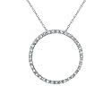 Diamond Circle Pendant 1/4 Carat (ctw) in 14K White Gold with 
Chain