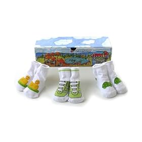 : Dolly and Dimples *Let's Go To The Park3 pk Unisex Booties in Gift Box