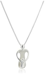 Sterling Silver "Loving Family" Mother with One Child Pendant Necklace, 18"