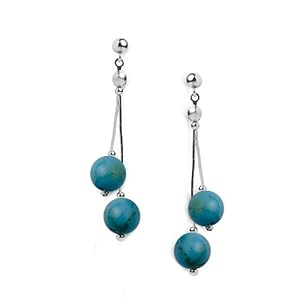 Click here to buy Liquid Silver Blue Turquoise Earrings by Southwest Spirit.