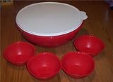 Tupperware Fix N Mix Bowl with Pinch Bowl Set Red