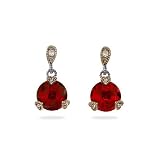 Eve's Addiction Designer Style Ruby CZ Vintage Cut Sterling Silver Earrings