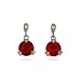 Designer Style Ruby CZ Vintage Cut Sterling Silver Earrings