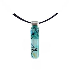 Pendant - XP-73- Genuine Handmade Dichroic Glass ~ .925 Sterling Silver
