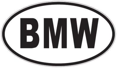 More Oval Decals, Bmw 2, Vinyl Car Decal, 'White', '5-by-5 inches'