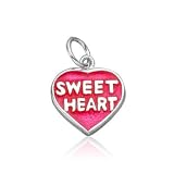 Sterling Silver Pink Sweet Heart Charm