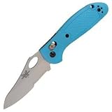 Benchmade Knives Mini-Griptilian Knife with Blue Valox Handle and ComboEdge Blade