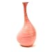 Handmade Pink Ceramic Table Art Flower Vase With Striking Line Accents