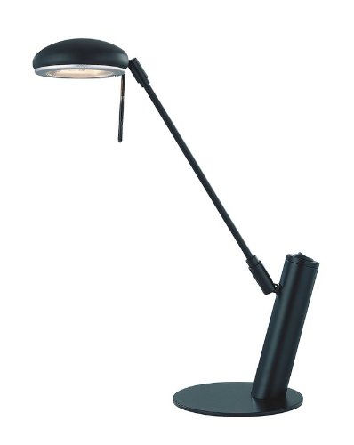 Lite Source LS-21185BLK Halo Desk Lamp with Black Metal Shade, Black On Sale