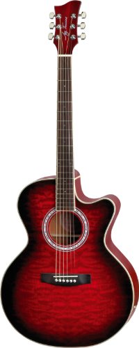 Jay Turser jta-424qcet-rsb  Acoustic-electric Guitar, Red Sunburst