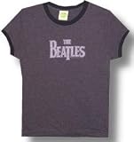 THE BEATLES - Distressed Ringer - Blue Women's / Girls T-shirt (Babydoll / Girlie)