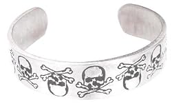 Skull And Crossbones Pewter Bracelet