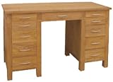 Modern Oak Pedestal Desk