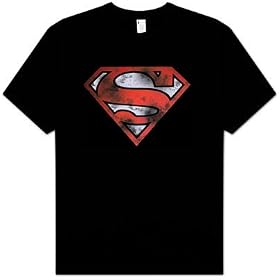 Superman WAR TORN SHIELD Adult Superhero T-shirt Tee Shirt