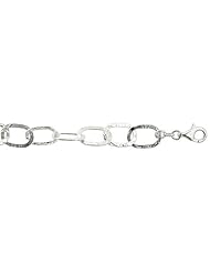Sterling Silver 7 in. Oval Link Bracelet, 1/2 inch (13 mm) wide, Diamond Cut Finish