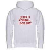 JESUS IS COMING LOOK BUSY Youth Zippered Hooded Sweatshirt Fleece
Jacket ASH GREY LARGE