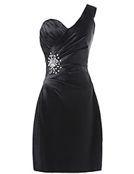 V-neck Cocktail Chiffon/Satin One Shoulder Spaghetti Strap Stretchy Lace-Up Ruched Homecoming Dress/Bridesmaid Dress 