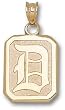 Duquesne Univ "D" Shield 5/8" Charm/Pendant -14K/10K, Stainless Steel or Gold Plated