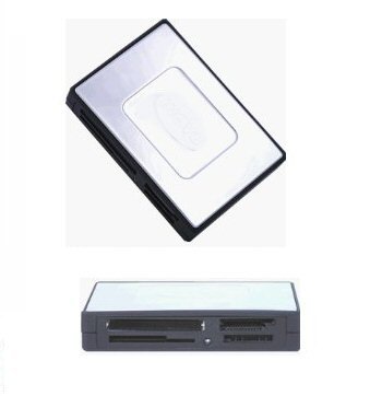 Ex-Pro All in One Chrome Metal USB Memory Card Reader Writer USB 2.0 for Digital Camera Picture - Ultra Fast suitable for :- Acer, Advent, Aosta, Agfa Digital Camera Camera's (SD, XD, CF, Memory Stick, Duo & More) Plug & play Windows 98SE, ME, 2000, XP, Vista, Mac OS V9.2 and greater.