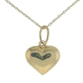 Gold Over Sterling Silver Puffed Heart Pendant On 18" Chain