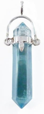 Aqua Aura Double-Faceted Quartz Crystal Pendant Sterling Silver