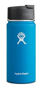 Hydro Flask 16 oz Vacuum Insulated Stainless Steel Water Bottle, Wide Mouth w/Hydro Flip Cap, Pacific