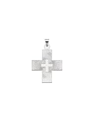 27.50x25.00 mm Greek Cross Pendant in 14K White Gold