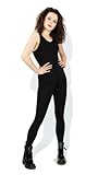 Matt Black Sleeveless Catsuit Matte Nylon Lycra Dance Unitard Bodysuit