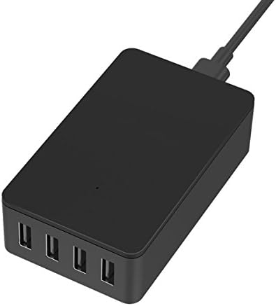 34W Multi-Port 4-Port Smart Fast USB Charger for iPhone Se / 6s / 6 / 6 Plus, iPad Air 2 / Pro, Galaxy S7 / S6 and More (Black)