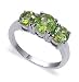 Fantastic Peridot Gemstone Band Sterling Silver Ring